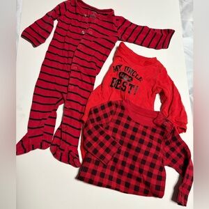 Red lot carters jumping bean 6m onesies